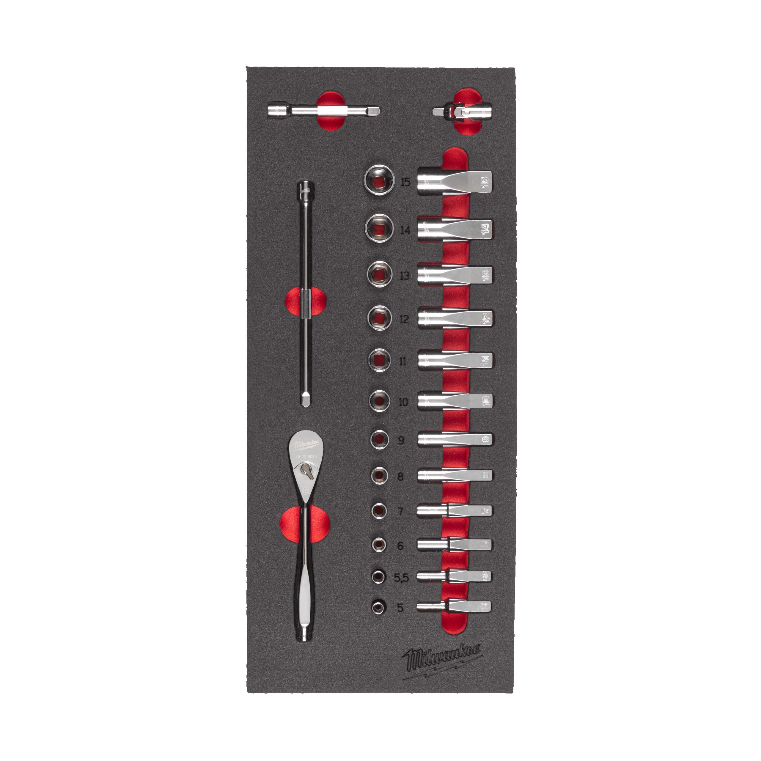 1/4" Ratschen+Nüsse Einlage 28-tlg.