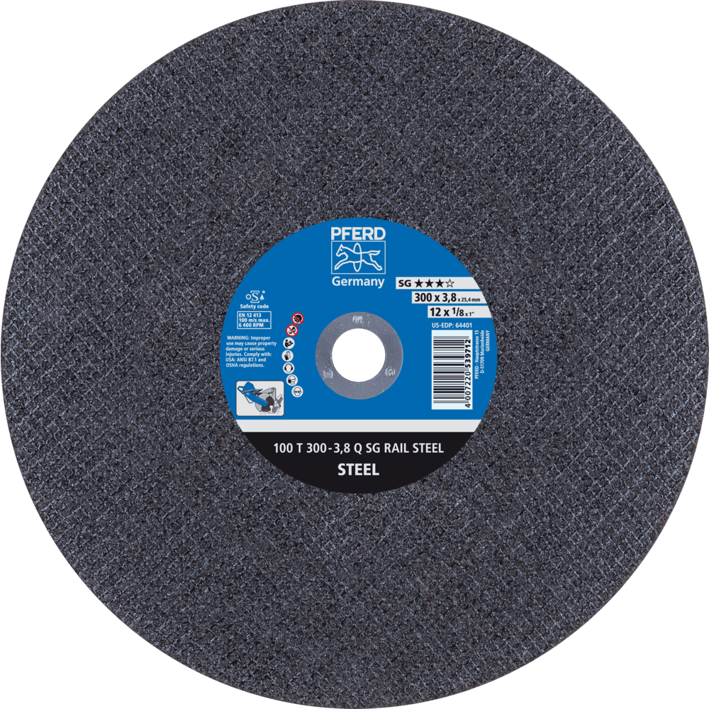 PFERD Schienentrennscheibe T 300x3,8x25,4 mm Leistungslinie SG RAIL für Eisenbahnschienen PFERD Schienentrennscheibe T 300x3,8x25,4 mm Leistungslinie SG RAIL für Eisenbahnschienen