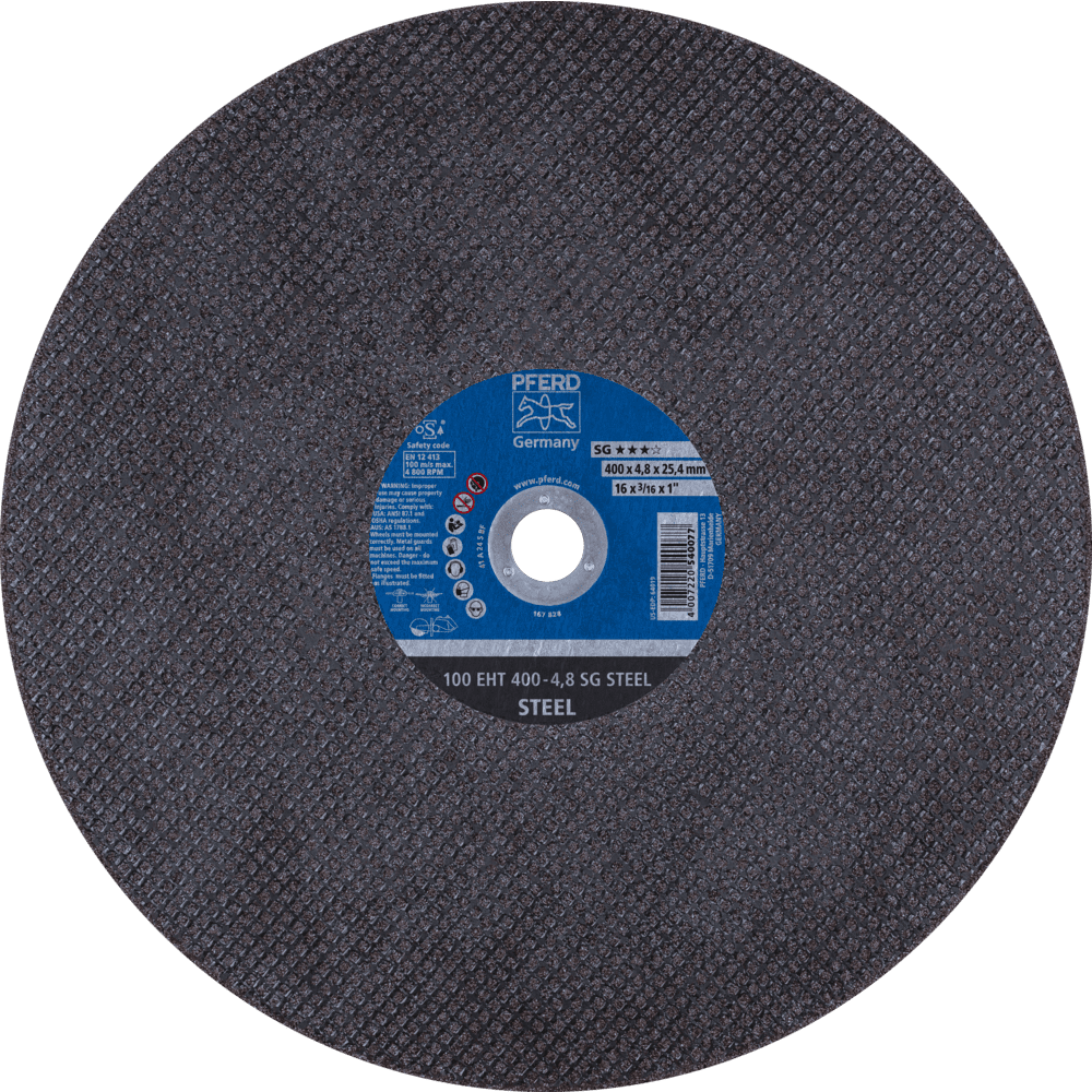PFERD Trennscheibe Trennschleifer EHT 400x4,8x25,4 mm SG STEEL für Stahl (100 m/s) PFERD Trennscheibe Trennschleifer EHT 400x4,8x25,4 mm SG STEEL für Stahl (100 m/s)