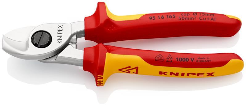 Kabelschere L.165mm Kopf verchr.VDE Mehrkomp.-Hüllen Form 1 KNIPEX Kabelschere L.165mm Kopf verchr.VDE Mehrkomp.-Hüllen Form 1 KNIPEX