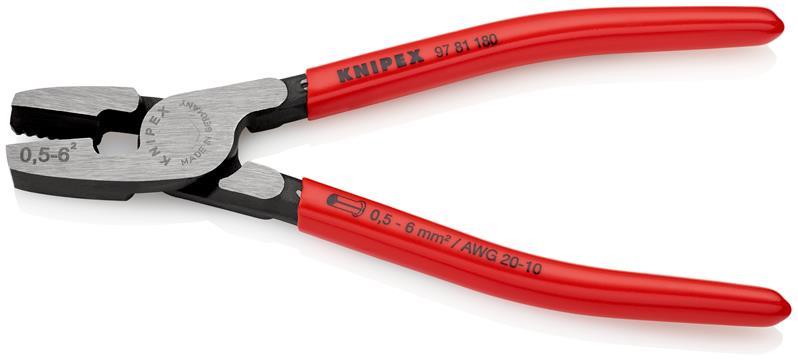 Aderendhülsenzange L.180mm 0,5-6,0 (AWG 20-10) mm² pol.Ku.-Überzug KNIPEX