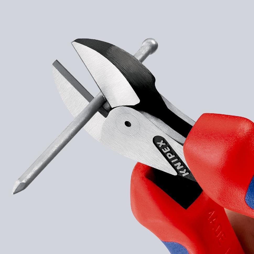 KNIPEX 73 05 160 T X-Cut® Kompakt-Seitenschneider mit Mehrkomponenten-Hüllen, mit integrierter Befestigungsöse zum Anbringen ein