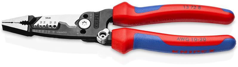 KNIPEX 13 72 8 WireStripper Multifunktions-Elektrikerzangen amerikanisches Modell mit Mehrkomponenten-Hüllen schwarz atramentier KNIPEX 13 72 8 WireStripper Multifunktions-Elektrikerzangen amerikanisches Modell mit Mehrkomponenten-Hüllen schwarz atramentier