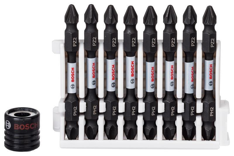 BOSCH Doppelklingenbit-Set Impact Control, 9-teilig, PH2-PZ2, 65 mm, Magnethülse BOSCH Doppelklingenbit-Set Impact Control, 9-teilig, PH2-PZ2, 65 mm, Magnethülse