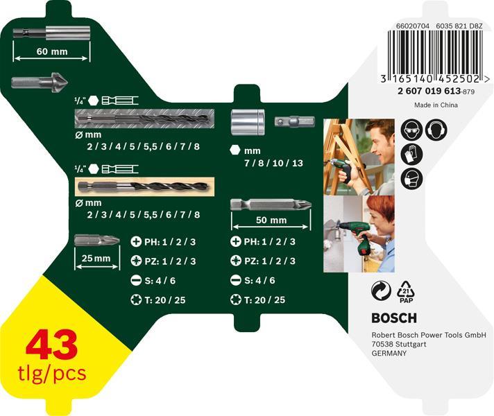 BOSCH Sechskantbohrer X-Line-Set, 43 teilig