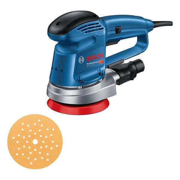 BOSCH Exzenterschleifer GEX 34-125, Schleifteller, 1 x Pap.staub-btl., 1 x Absaugad. BOSCH Exzenterschleifer GEX 34-125, Schleifteller, 1 x Pap.staub-btl., 1 x Absaugad.