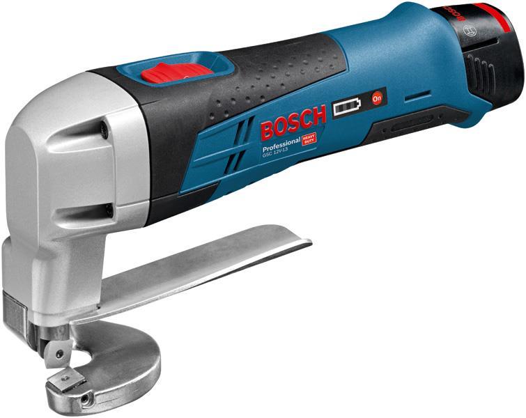 BOSCH Akku-Blechschere GSC 12V-13, mit 2 x 2.0 Ah Li-Ion Akku, L-BOXX