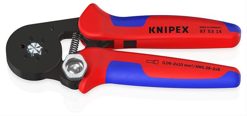 KNIPEX 97 53 14 SB Selbsteinstellende Crimpzange für Aderendhülsen mit Seiteneinführung mit Mehrkomponenten-Hüllen brüniert 180 