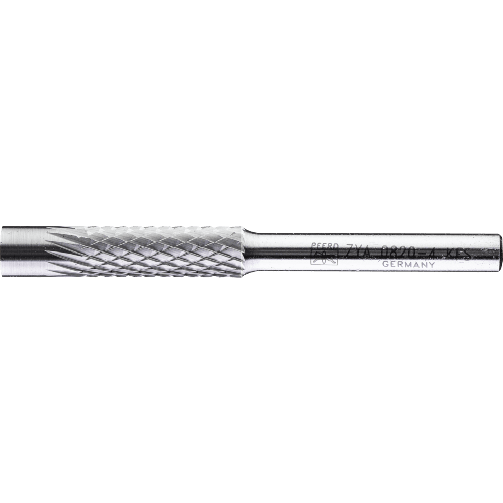 PFERD Hartmetall Kopierfrässtift 7 mm Zylinder ZYA Ø08x30mm Schaft-Ø 6 mm Z4 universal mittel fein