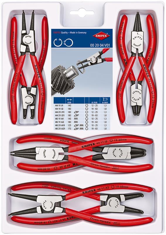 Sicherungsringzangensatz 8-tlg.SB-Lochung 10-60mm KNIPEX