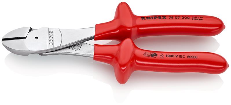 Kraftseitenschneider L.200mm VDE Form 0 tauchisol.KNIPEX Kraftseitenschneider L.200mm VDE Form 0 tauchisol.KNIPEX