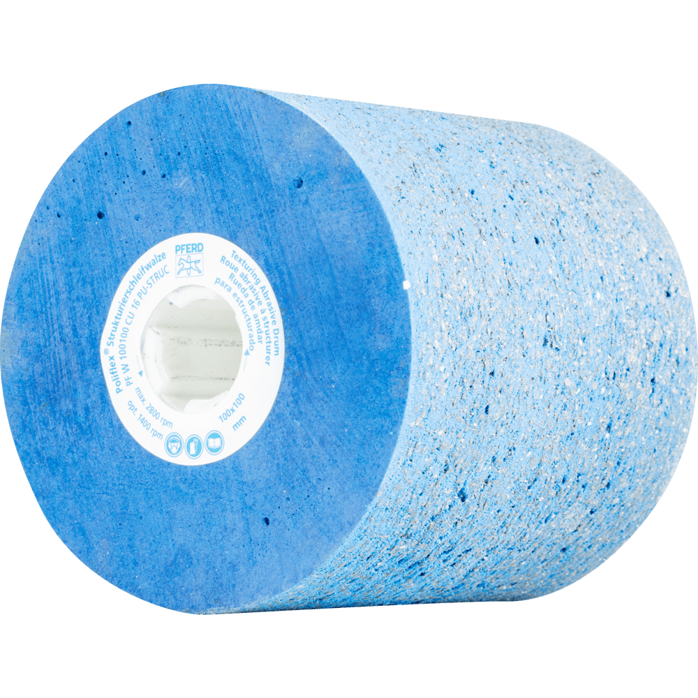PFERD Poliflex Walze Ø 100x100mm Bohrung-Ø 19 mm PU-STRUC SIC16 zum Strukturieren mit Walzenantrieb