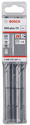 BOSCH Hammerbohrer SDS-plus-7X 12 x 100 x 165 mm 10er-Pack