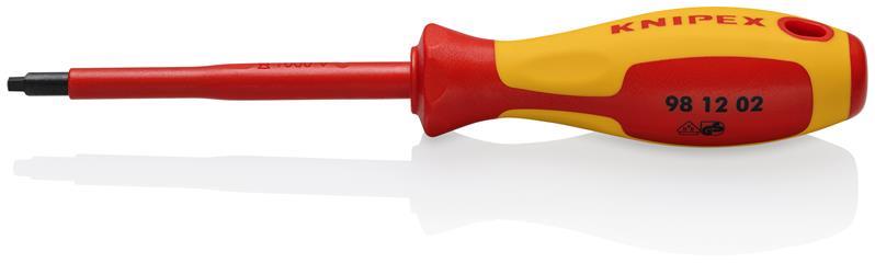 KNIPEX 98 12 02 Schraubendreher für Robertsonschrauben R2 isoliert mit Mehrkomponenten-Hüllen, VDE-geprüft brüniert 210 mm KNIPEX 98 12 02 Schraubendreher für Robertsonschrauben R2 isoliert mit Mehrkomponenten-Hüllen, VDE-geprüft brüniert 210 mm