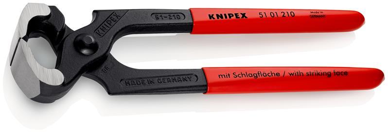 KNIPEX 51 01 210 Hammerzange mit Kunststoff überzogen schwarz atramentiert 210 mm