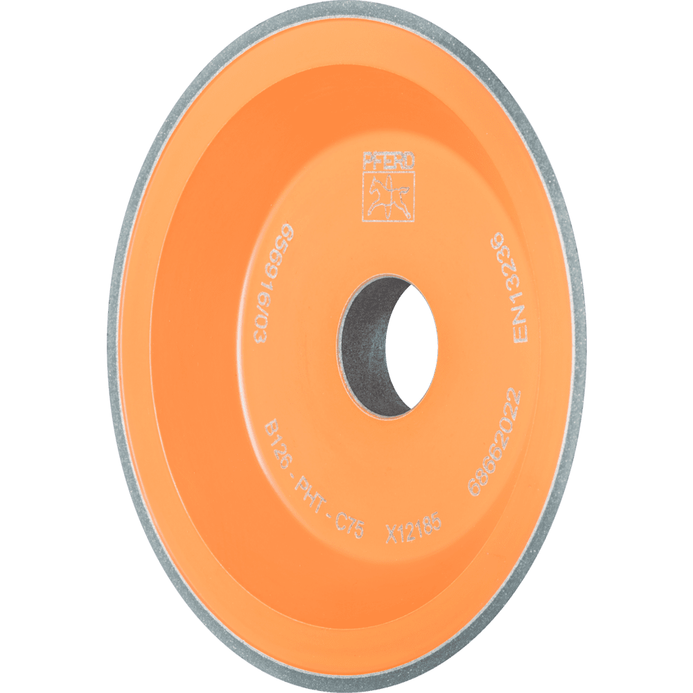 PFERD CBN-Schleifscheibe Kunstharz 12V9 PHT 100mm B126 (mittel) Trocken- und Nassschliff