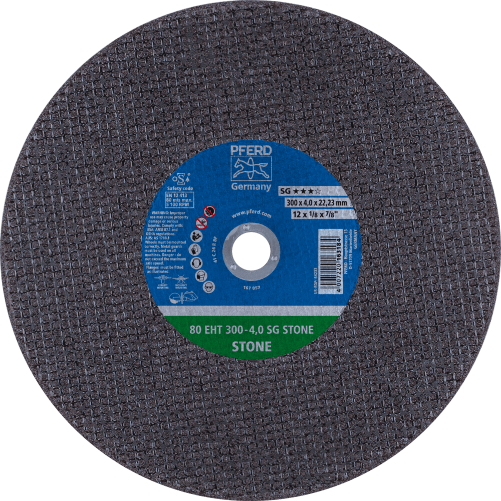 PFERD Trennscheibe Trennschleifer EHT 300x4,0x22,23 mm SG STONE für Stein (80 m/s) PFERD Trennscheibe Trennschleifer EHT 300x4,0x22,23 mm SG STONE für Stein (80 m/s)