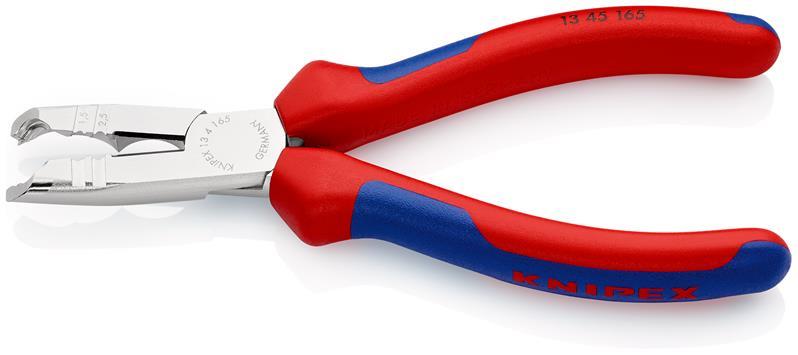 KNIPEX 13 45 165 Abmantelungszange mit Mehrkomponenten-Hüllen verchromt 165 mm