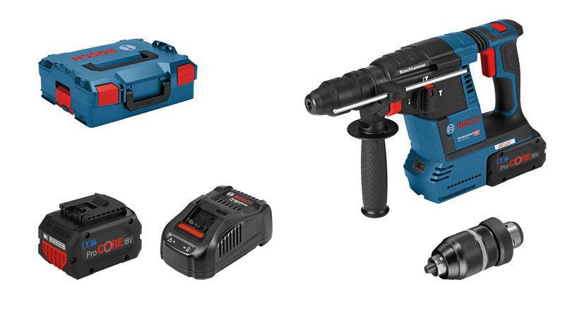 BOSCH Akku-Bohrhammer mit SDS plus GBH 18V-26F, L-BOXX 136, 2 x Akku ProCORE18V 8.0Ah