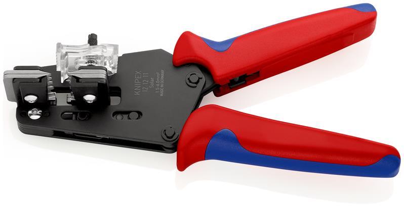 KNIPEX 12 12 11 Präzisions-Abisolierzange mit Formmessern 1,5/2,5/4/6 mm² mit Mehrkomponenten-Hüllen brüniert 195 mm