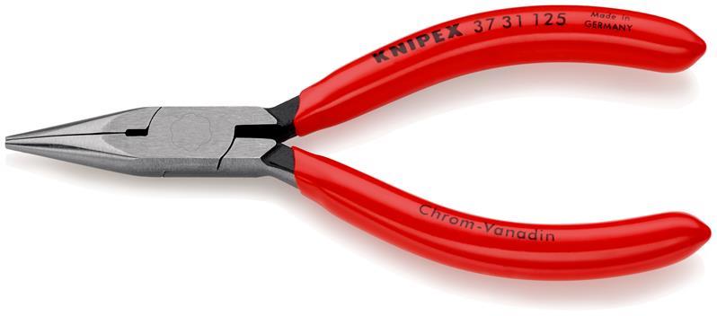 KNIPEX 37 31 125 Greifzange für Feinmechanik mit Kunststoff überzogen schwarz atramentiert 125 mm