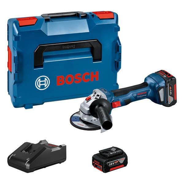 BOSCH Akku-Winkelschleifer GWS 18V-7, 2x Akku GBA 18V 4.0Ah, Ladg. u. L-BOXX BOSCH Akku-Winkelschleifer GWS 18V-7, 2x Akku GBA 18V 4.0Ah, Ladg. u. L-BOXX