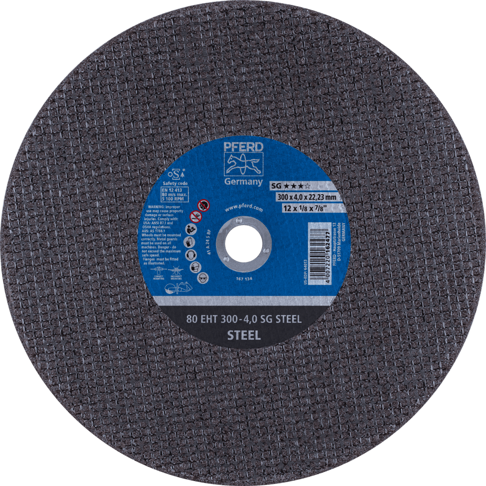 PFERD Trennscheibe Trennschleifer EHT 300x4,0x22,23 mm SG STEEL für Stahl (80 m/s) PFERD Trennscheibe Trennschleifer EHT 300x4,0x22,23 mm SG STEEL für Stahl (80 m/s)