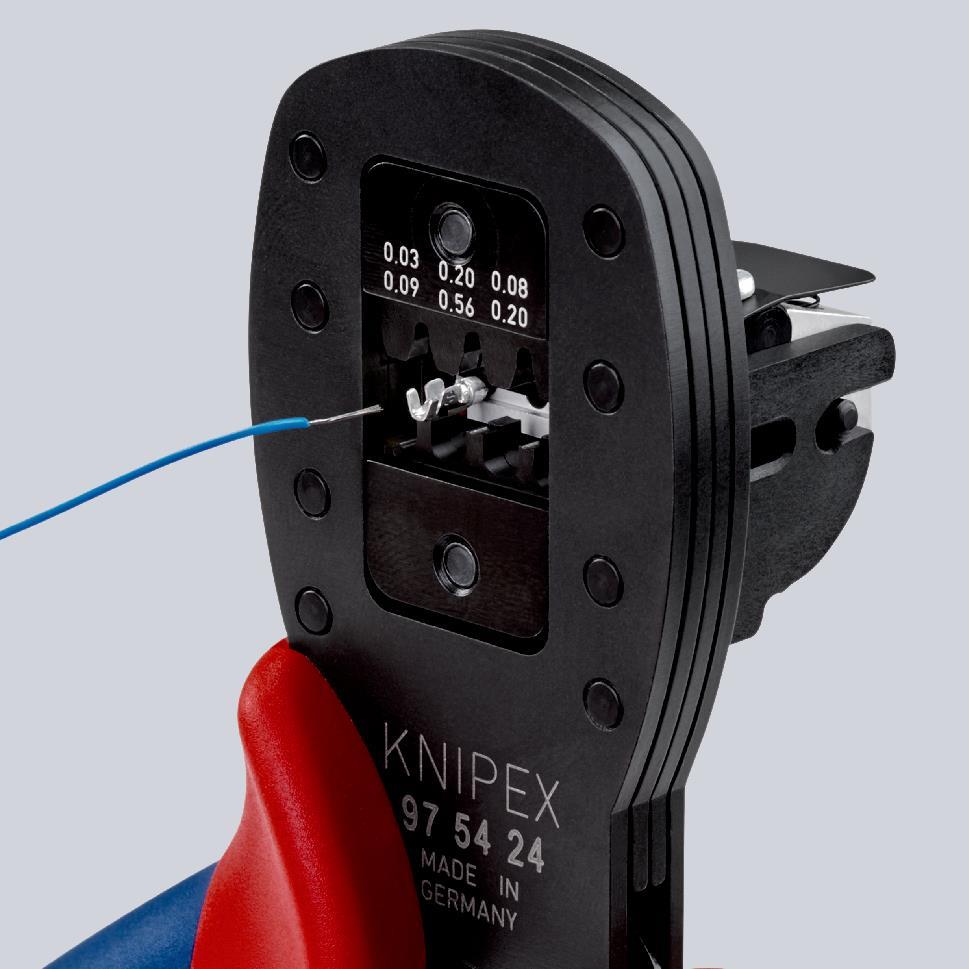 KNIPEX 97 54 25 Crimpzange für Miniaturstecker Parallelcrimp für Stecker der Serie Micro-Fit™ von Molex LLC mit Mehrkomponenten-