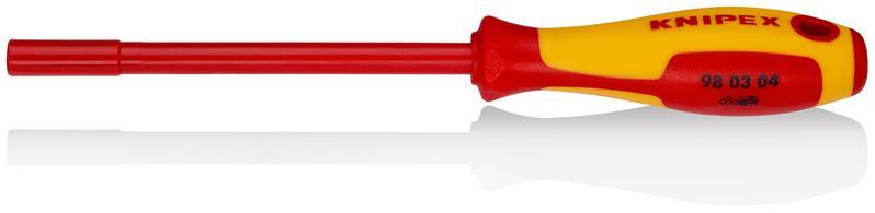 KNIPEX 98 03 04 Steckschlüssel mit Schraubendreher-Griff isoliert mit Mehrkomponenten-Hüllen, VDE-geprüft brüniert 230 mm KNIPEX 98 03 04 Steckschlüssel mit Schraubendreher-Griff isoliert mit Mehrkomponenten-Hüllen, VDE-geprüft brüniert 230 mm