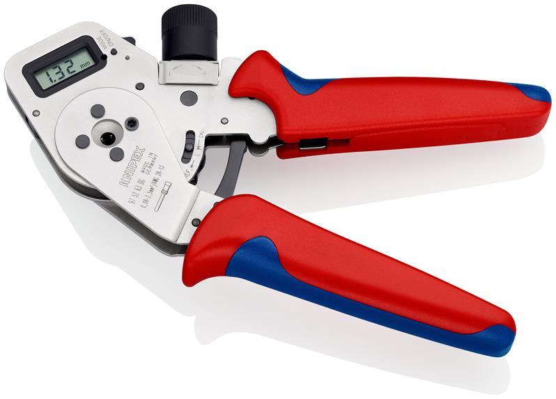 KNIPEX 97 52 63 DG Vierdornpresszange für gedrehte Kontakte mit Mehrkomponenten-Hüllen verchromt 195 mm