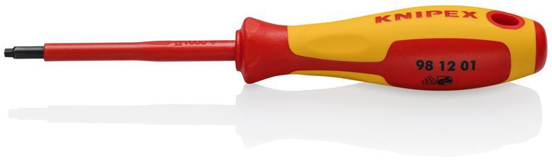 KNIPEX 98 12 01 Schraubendreher für Robertsonschrauben R1 isoliert mit Mehrkomponenten-Hüllen, VDE-geprüft brüniert 185 mm KNIPEX 98 12 01 Schraubendreher für Robertsonschrauben R1 isoliert mit Mehrkomponenten-Hüllen, VDE-geprüft brüniert 185 mm