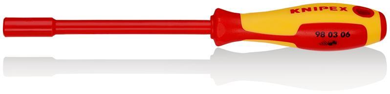 KNIPEX 98 03 06 Steckschlüssel mit Schraubendreher-Griff isoliert mit Mehrkomponenten-Hüllen, VDE-geprüft brüniert 232 mm KNIPEX 98 03 06 Steckschlüssel mit Schraubendreher-Griff isoliert mit Mehrkomponenten-Hüllen, VDE-geprüft brüniert 232 mm