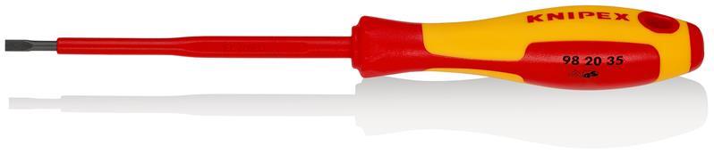 KNIPEX 98 20 35 Schraubendreher für Schlitzschrauben isolierender Mehrkomponenten-Griff, VDE-geprüft brüniert 202 mm KNIPEX 98 20 35 Schraubendreher für Schlitzschrauben isolierender Mehrkomponenten-Griff, VDE-geprüft brüniert 202 mm