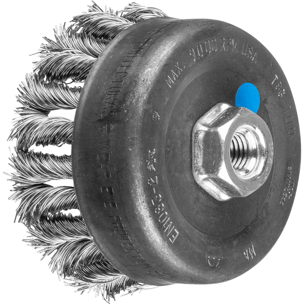 PFERD COMBITWIST Topfbürste gezopft TBG Ø 100mm M14 Edelstahl-Draht-Ø 0,50mm Winkelschleifer