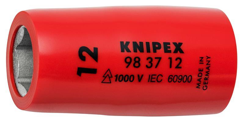 KNIPEX 98 37 12 Steckschlüsseleinsatz für Sechskantschrauben mit Innenvierkant 3/8" 44 mm