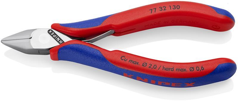 KNIPEX 77 32 130 Elektronik-Seitenschneider mit Mehrkomponenten-Hüllen 130 mm