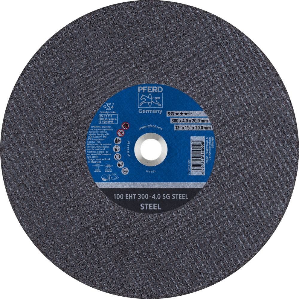 PFERD Trennscheibe Trennschleifer EHT 300x4,0x20mm SG STEEL für Stahl (100 m/s) PFERD Trennscheibe Trennschleifer EHT 300x4,0x20mm SG STEEL für Stahl (100 m/s)