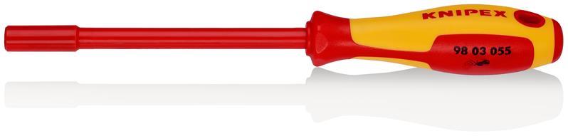 KNIPEX 98 03 055 Steckschlüssel mit Schraubendreher-Griff isoliert mit Mehrkomponenten-Hüllen, VDE-geprüft brüniert 232 mm KNIPEX 98 03 055 Steckschlüssel mit Schraubendreher-Griff isoliert mit Mehrkomponenten-Hüllen, VDE-geprüft brüniert 232 mm