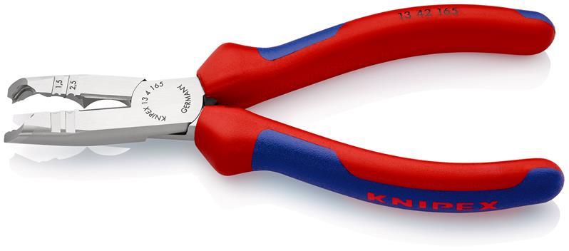 KNIPEX 13 42 165 Abmantelungszange mit Mehrkomponenten-Hüllen schwarz atramentiert 165 mm