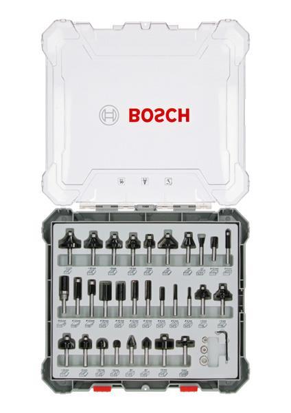 BOSCH 30-teiliges Fräser-Set, 6-mm-Schaft